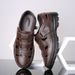 Summer Men's Sandals Made Of Cowhide, Breathable, Hollow Out, Non Slip, Casual, Middle-aged And Dad, Elderly, Leather_vogvips.com