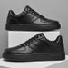 Men's Small Leather Shoes Shoes Casual Round Head Board Shoes Business Style Light Luxury Black Shoes_vogvips.com