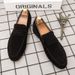 British Style Casual Lazy Leather For Men Large Size Loafers Suede Simple Slip-On Men's Trendy Shoes_vogvips.com