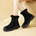 Snow Boots For Women, Winter Women's Shoes With Thick Wool And Sheep Fur, Integrated Women's Boots, Soft Leather Short Boots_vogvips.com