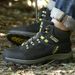 Outdoor High-top Boots Men Laced Thick-soled Men Shoes Soft Breathable Wear-resistant Shock-absorbing Casual Hiking Shoes Men_vogvips.com