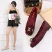 Women's Quilted Ballet Flats With Buckle Square Toe Slip On Casual Leather Decoration Outfit_vogvips.com