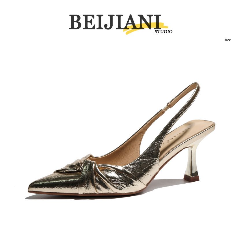 BEIJIANI 3299-5 Cross-border New Chinese Style Twisted Pointed Toe Stiletto High Heel Women's Single Strap Sandals_vogvips.com