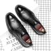 Euro Step Leather British Brogue Carved Business Formal Casual Men's Breathable Black Wedding Shoes 18567-G_vogvips.com