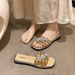 Women's Outdoor French Style Super Fairy One-Strap Fashion Versatile Flat Casual Beach Sandals_vogvips.com