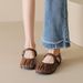 French Ballet Shallow Mouth Single Shoes Women's Pleated One-word Strap With Skirt Mary Jane Women's Shoes_vogvips.com