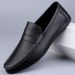 Euro Step Plus Size Men's Leather Shoes Ultrafine Hollow 2025 Spring New Fashion Trend Classic Loafers_vogvips.com