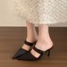 Chuyuji French-style Closed-toe Sandals For Women, Summer Backless Stiletto He, Elegant Socialite Pointed-toe High_vogvips.com