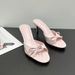 First Encounter Season 2026 Summer Round-Toe Slip-On Sandals Fairy Style Bowknot Outdoor Slippers Thin Heel Gorgeous_vogvips.com