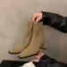 Women Boots High Heel Korean Version Simple Design Square Toe Fashion Shoes Free Shipping_vogvips.com