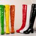 Women's Chunky Heel Round Toe Knee High Boots - Fashionable Winter & Autumn Boots In 7 Colors (White, Yellow, Red, Green, Black, Purple, Orange)_vogvips.com