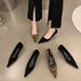 French Style Small High Heels, Women's Professional Black, 2026 Autumn And Winter New Item, Slim Heel, Shallow Mouth,_vogvips.com