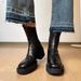 2025 Round Toe Chunky Heel Casual Short For Women 2025 Autumn New Fashion Versatile Retro Slimming Stretch Martin Boots_vogvips.com