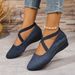 Foreign Trade 2026 Spring/Summer New European And American Large Size Flat Pointed Toe Wedge Heel Women's Loafers Casual_vogvips.com