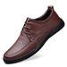 Inner Height Increase Cm Men's Casual Leather Shoes With Cotton Thermal Pattern Lace-up Hole Shoes Staff Shoes_vogvips.com