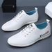 Suitable For All Seasons Summer 2024 New White Korean Style Flat Loafers Men's Soft Leather Casual Shoes_vogvips.com