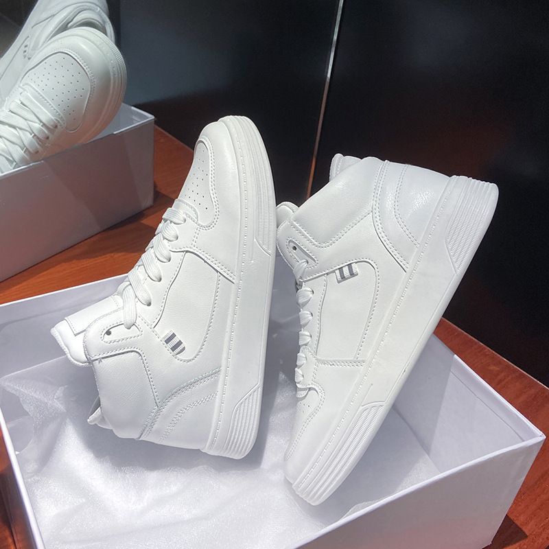 Spring Women's High-Top White Sneakers - Style Flat Casual Shoes | Streetwear Fashion A1052_vogvips.com