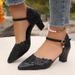 Plus-size 2021 New Model European And American Solid Color Thick-soled Cross-strap Women's Sandals Wish Size 43_vogvips.com