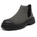 Retro Tooling Boots Thick-soled Heightened Lazy Foot-covering Martin Boots Genuine Leather Chelsea Short Boots_vogvips.com