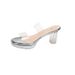 High For Women 2023 Summer New Style One Strap PVC Outdoor Fashion Crystal Heel Slippers Ladies_vogvips.com