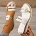 Women's Colorblock Trendy Sandals, Slip On Casual Summer Beach Slides, Non-slip Wedge Slides_vogvips.com