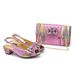 Women's Fashion High Heels Sandals Party Wedding Event Matching Rhinestone Embellished Flower Buckle Dress Shoes Bag Set_vogvips.com