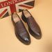 Euro Step Youth Casual Genuine Men's Thick Sole Brogue Carved Hairstylist Trend Wedding Work Leather Shoes_vogvips.com