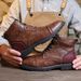 Zipper Men's Leather Boots Tooling Martin Boots Men's Retro High Top Boots_vogvips.com