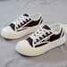 Women's Breathable Canvas Casual Shoes - Lightweight Flat Slip-On Sneakers For Spring & Summer (Black/Beige)"_vogvips.com