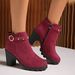 Plus Size High Women's 2024 Autumn Winter New Fashion Martin Chunky Heel Round Toe Side Zipper Ankle Boots_vogvips.com