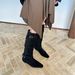 2025 New Western Cowboy For Women, Niche Fashion, Wrinkled Belt Buckle, Over-the-Knee Thick Heel Long Boots_vogvips.com