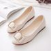 beef Tendon Sole Shallow Mouth Single Shoes Women's Soft Sole Work Leather Shoes Women's Soft Leather Pointed Flat Shoes_vogvips.com