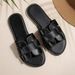 Large Size Flat-bottomed Slippers 2026 Summer New Square Head Women Light Wear Beach Cool Slippers_vogvips.com