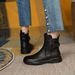 ShoeVault Cro-Border Plu Size Women' Autumn Winter New Belt Buckle Low-Cut Short Round Toe Flat Sole Padded Caual Martin_vogvips.com