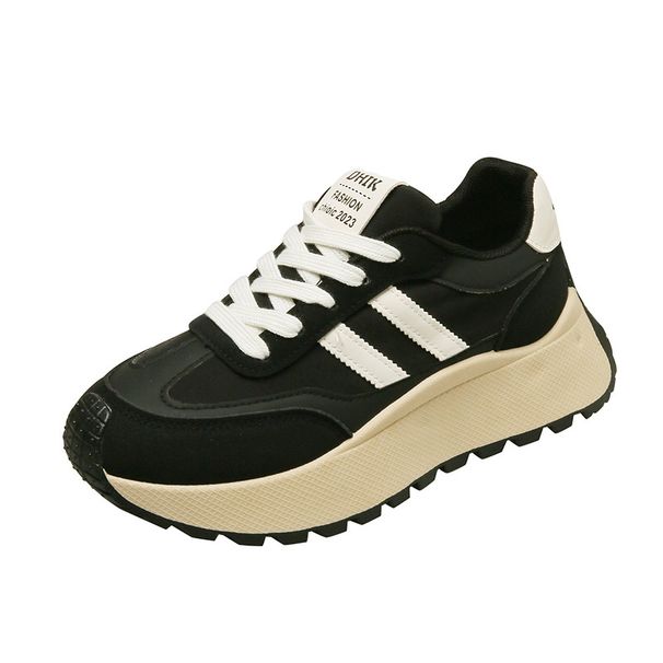 Breathable Casual Sports For Spring, New Student Women's White Versatile Trendy Single Shoes, Korean Version Thick Soled_vogvips.com