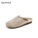 Women's Shoes Rhinestones Slippers Rhinestone Breathable Mesh Hollowed Out Half Slippers Casual Flat Shoes_vogvips.com