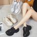 Women's Fashion Chunky Platform Sneakers With Rhinestones - Breathable Comfort, Casual Style, And Height Boost Breathable Casual Sports Shoes_vogvips.com