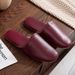 Men’s Shoes Spring And Autumn Seasons Home First Layer Lambskin Slippers For Women Home Indoor Wooden Floor Baotou Home Leather Slippers_vogvips.com