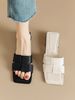 European Style~Super Soft~Square-Toed Chunky Heel For Women 2026 New Fashion Casual Versatile Low-Heel Slide Sandals_vogvips.com