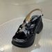 European Station Slope Heel Sandals Women's Small Muffin Platform Crossed With Silver Roman Shoes_vogvips.com