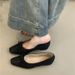 Single Shoe Women's 2025 New Versatile French Sweet Temperament Elegant Woolen Bow Warm Commuting Shoes_vogvips.com