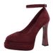 8322 European And American Style Shallow Round Toe Ultra High Heels Chunky Heel Solid Color Single Double Layer_vogvips.com