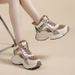 Lightweight Plush Cotton For Winter , Warm, Versatile, Comfortable, And Versatile. Women's Dad Shoes, Thick Soled_vogvips.com