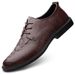 2023 Top Layer Cowhide Men's Fashion Versatile Style Youth Lace-up Crocodile Pattern Casual Leather Shoes Business_vogvips.com