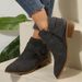 Women's plus Size Chelsea Boots Pointed Toe mid Heeled Ankle Boot with Cross Strap Side Zipper Feature Autumn New Style_vogvips.com