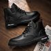 Autumn Casual Short British Style High-top Lace-up Leather Martin Boots Sports Men's Shoes_vogvips.com
