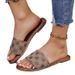 for Women's 2024 Summer New Large 43 Flat Bottom One Word Beach Sandals And Slippers_vogvips.com