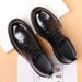 Autumn New Genuine Leather Casual Business Dress Men's Breathable Thick Sole Big Head Trendy Wedding Shoes_vogvips.com