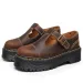 Casual Shoes Crazy Horse Cow Leather Women Thick Bottom Leisure Buckle Strap Mary Jane_vogvips.com
