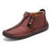 European Warm Series Martin Autumn Winter New Large Size Zipper Men's Outdoor Casual Hand-sewn Work Boots_vogvips.com